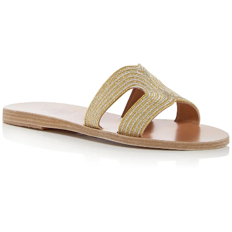 Ancient Greek Sandals Womens Kentima Leather Flip-Flop Slide Sandals