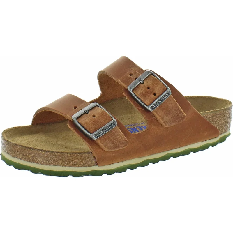 Birkenstock Womens Arizona Leather Flat Footbed Sandals