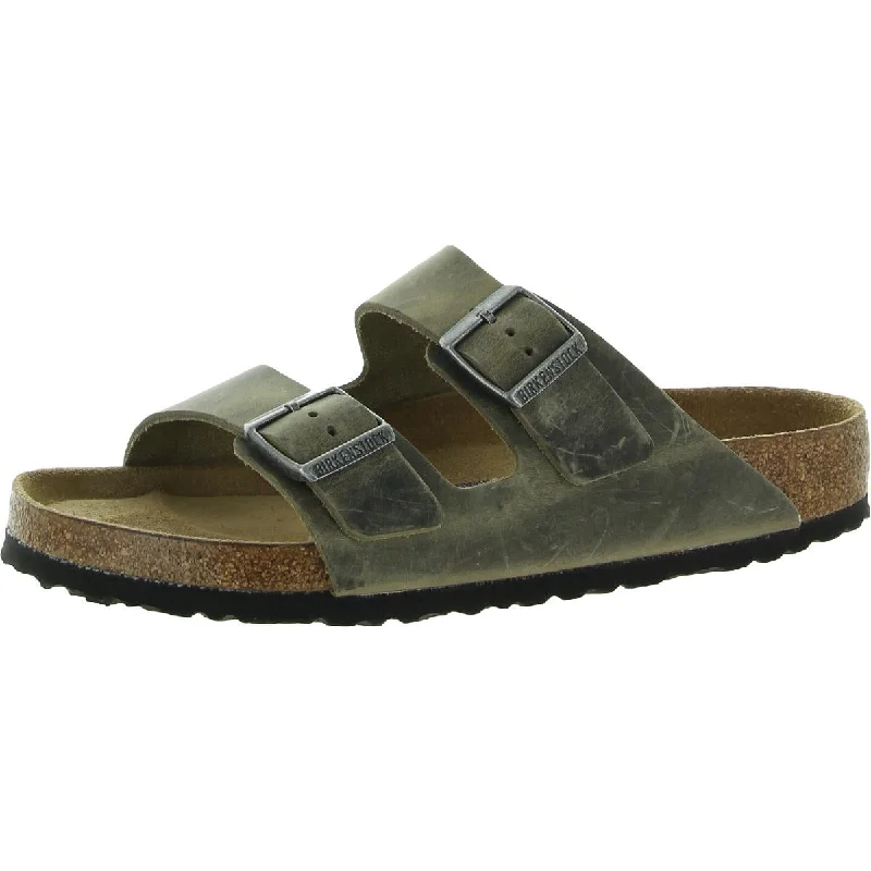 Birkenstock Womens Leather Slip On Footbed Sandals