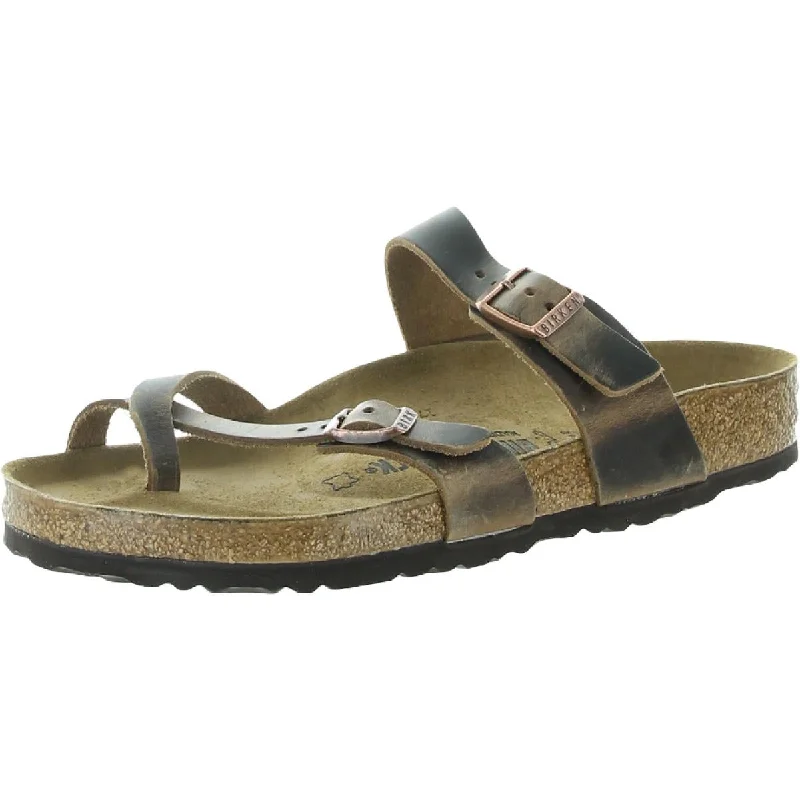 Birkenstock Womens Mayari Leather Slip On Footbed Sandals