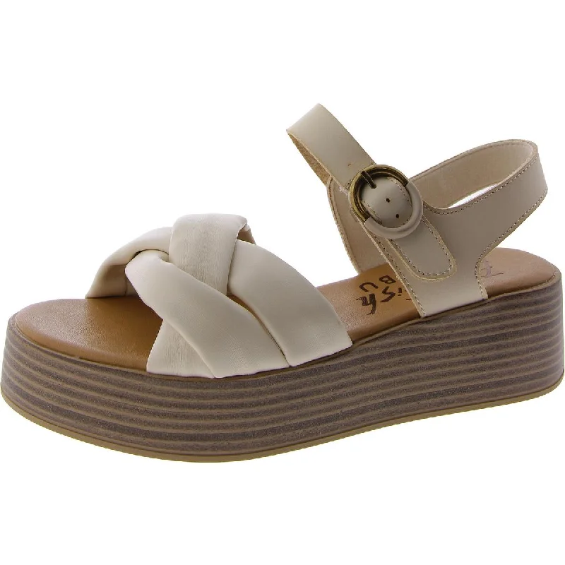 Blowfish Womens Linder Faux Leather Adjustable Slingback Sandals