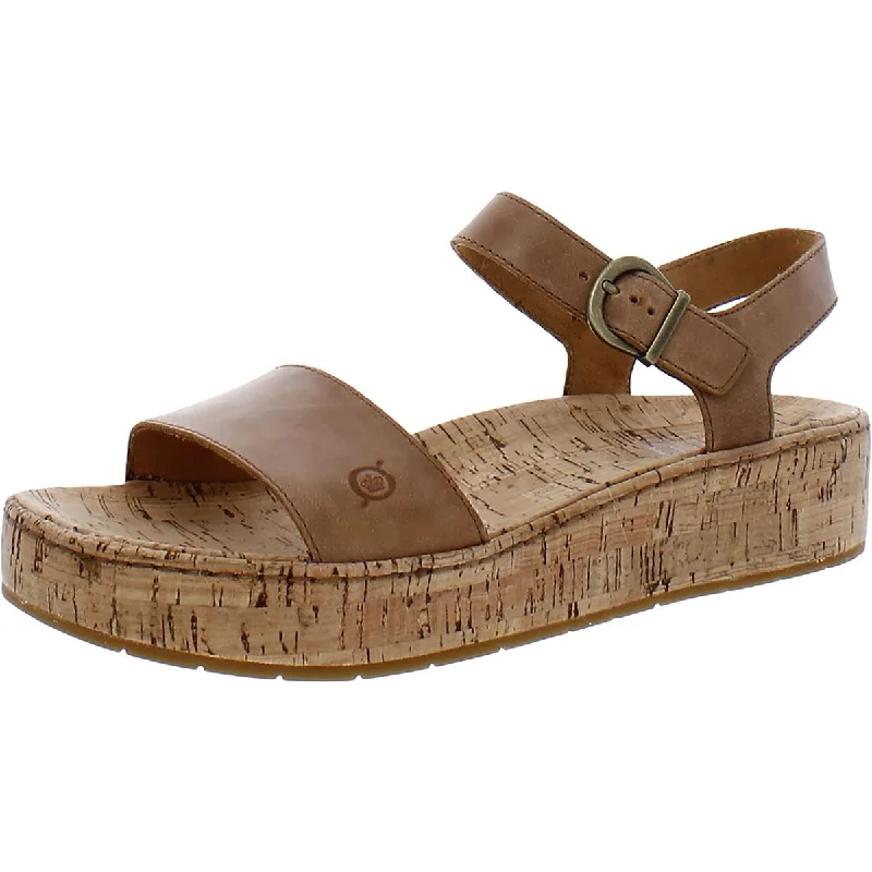 Born Womens Sari Leather Cork Slingback Sandals