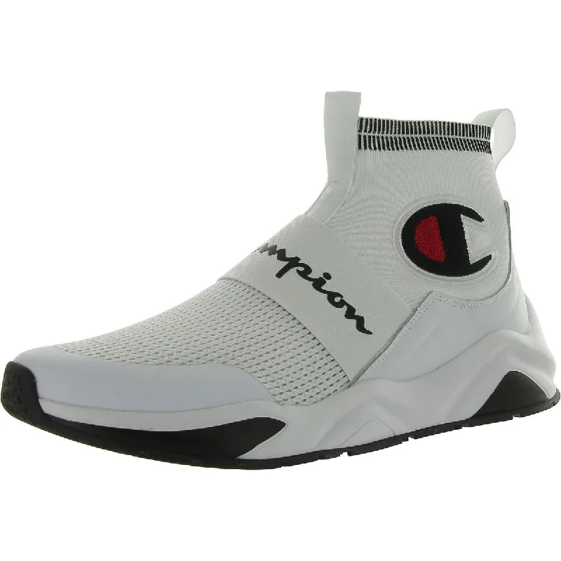 Champion Mens Rally Pro Laceless Slip On High-Top Sneakers