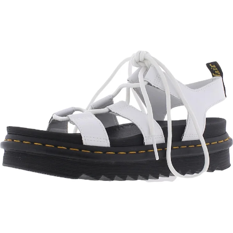 Dr. Martens Womens Nartilla Leather Lug Strappy Sandals