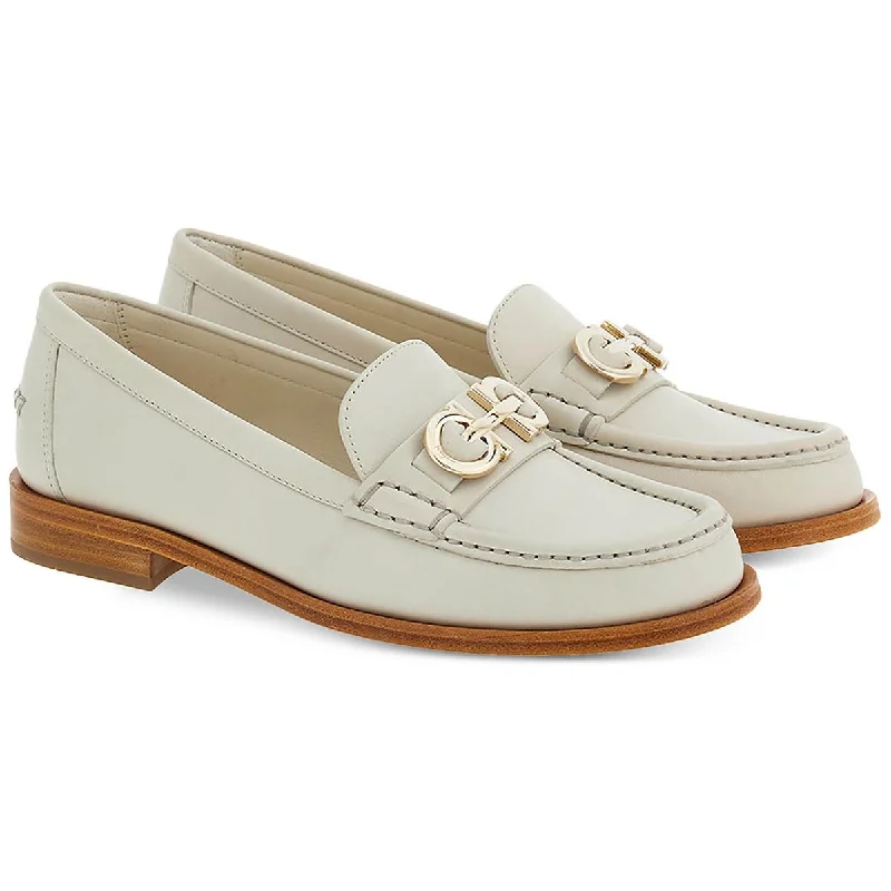 Ferragamo Womens Slip On Moc Toe Loafers