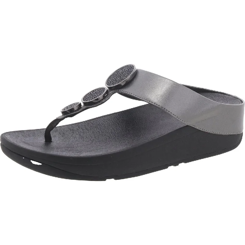 Fitflop Womens Faux Leather Round toe Thong Sandals