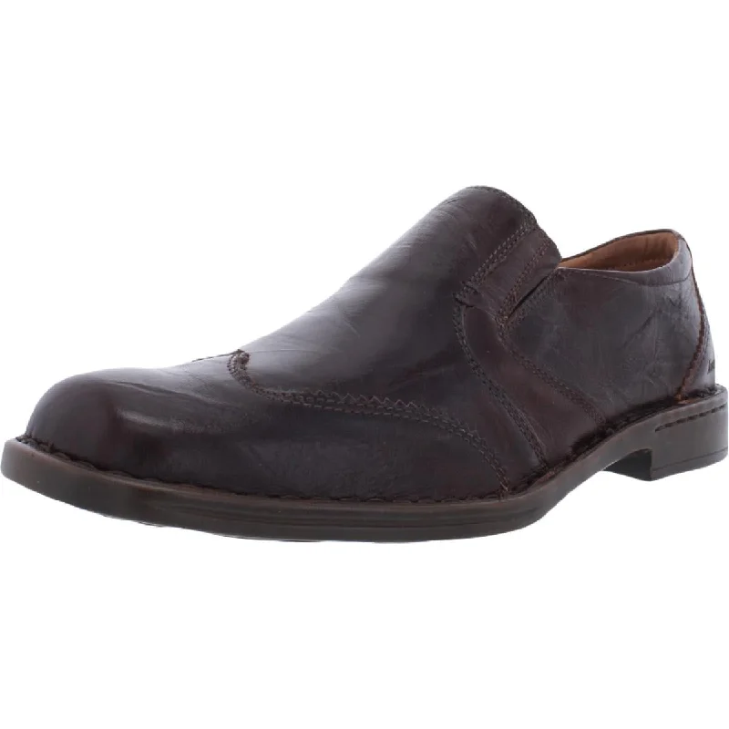 Josef Seibel Mens Leather Block Heel Loafers