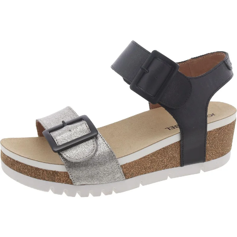 Josef Seibel Womens Leather Adjustable Wedge Sandals