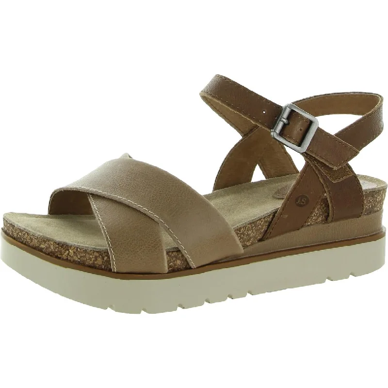 Josef Seibel Womens Leather Cork Flatform Sandals