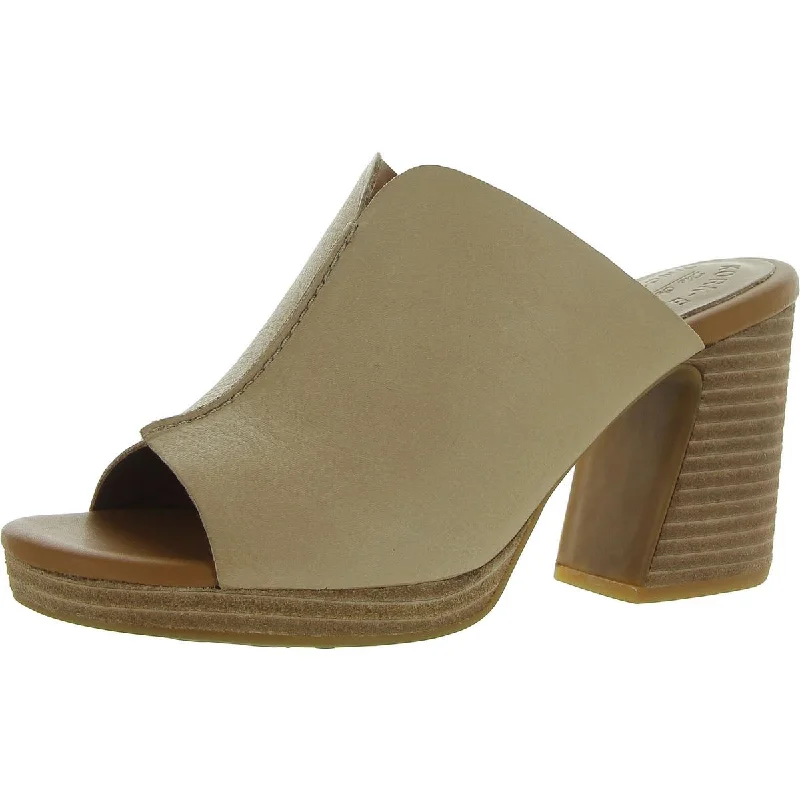 Kork-Ease Womens Leather Peep Toe Block Heel