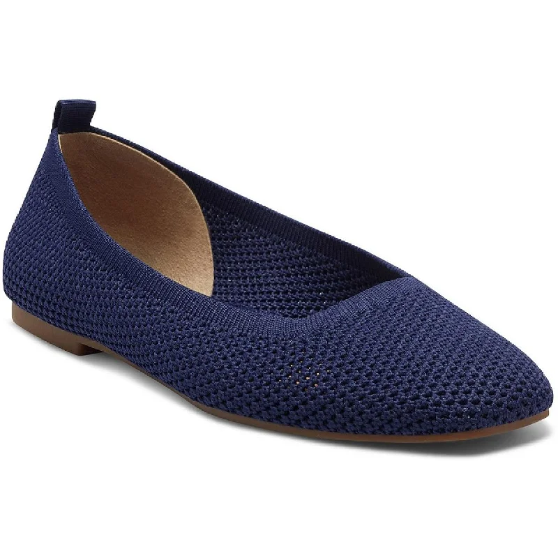 Lucky Brand Womens Daneric Perforated Square Toe Ballet Flats