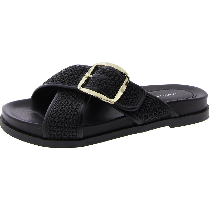 Marc Fisher Womens Hazia Slip On Buckle Slide Sandals