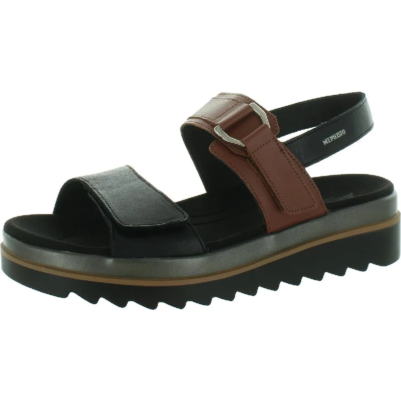 Mephisto Womens Dakota Leather Flatform Sport Sandals