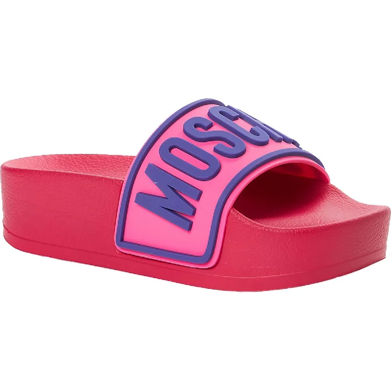 Moschino Womens Slip On Platform Pool Slides