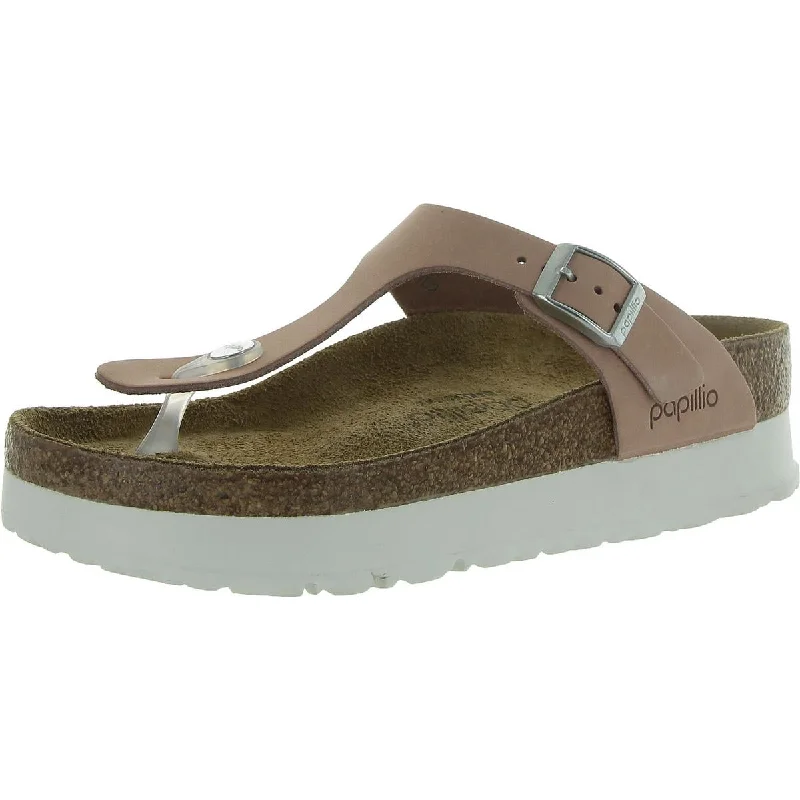 Papillio by Birkenstock Womens Gizeh Pap Flex Platform Nubuck Slide Sandals