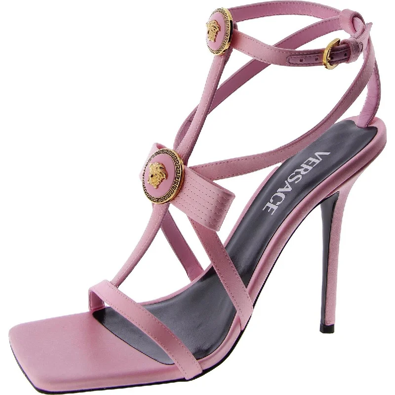 Versace Womens Satin Square Toe Heels