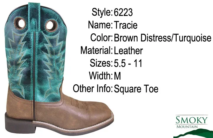 LADIES SMOKY MOUNTAIN TRACIE TEAL/BROWN: 6223