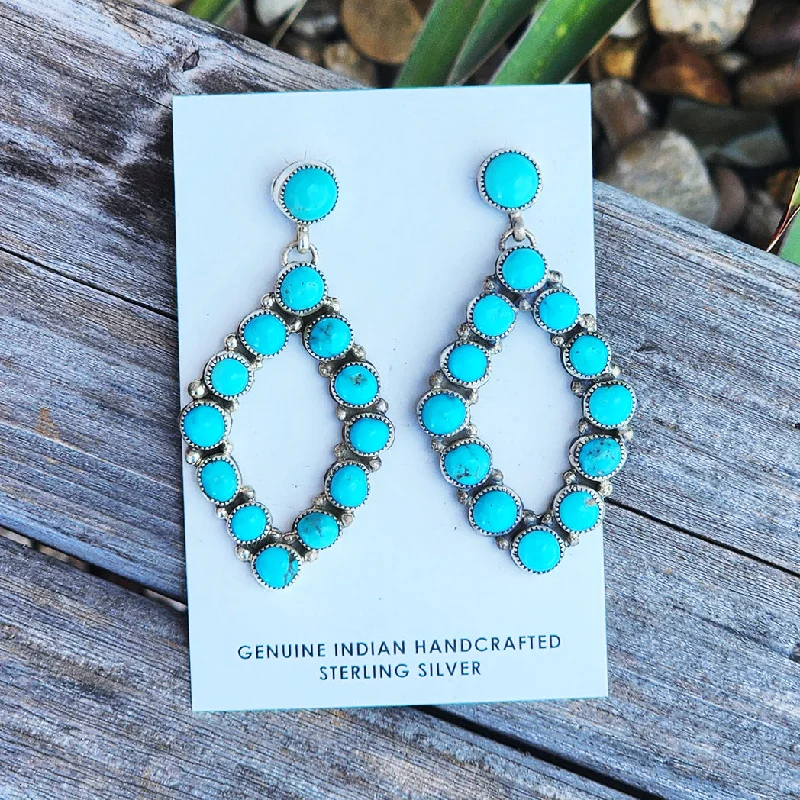 " Farrah "  Kingman Turquoise Diamond Dangles