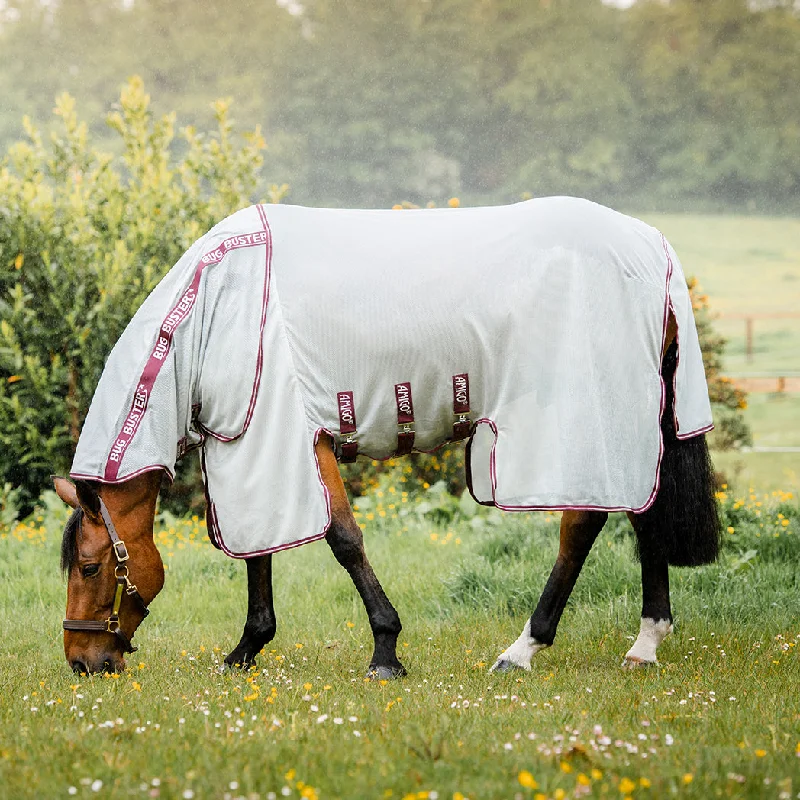 Horseware Ireland's Amigo Bug Buster No-Fly Zone Silver & Burgundy