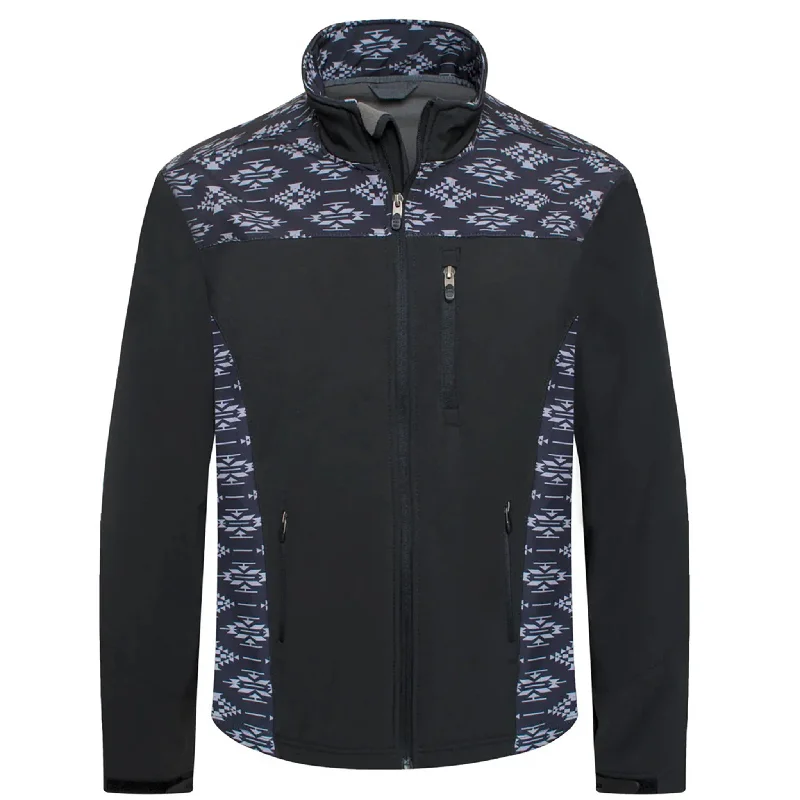 Avalon Men's Black & Grey Aztec Softshell Jacket