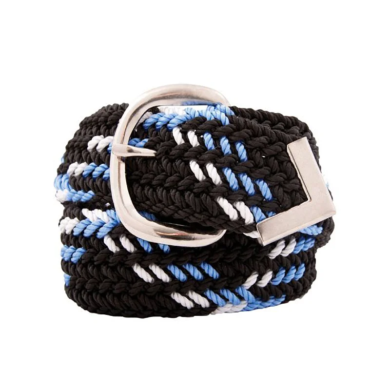 Brushy Creek Black & Sky Blue & White Web Belt