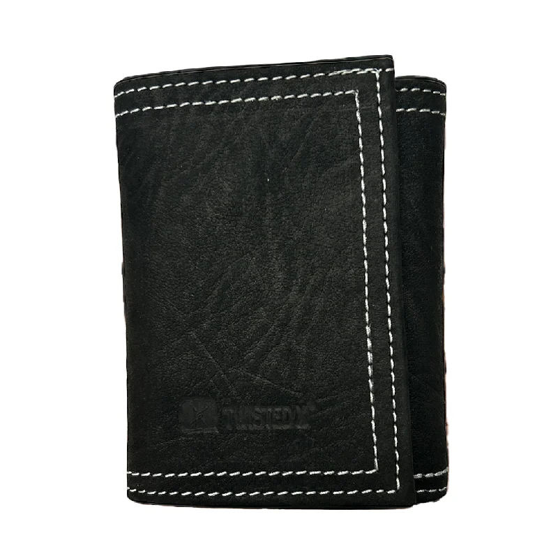 Twisted X Black Leather Trifold Wallet