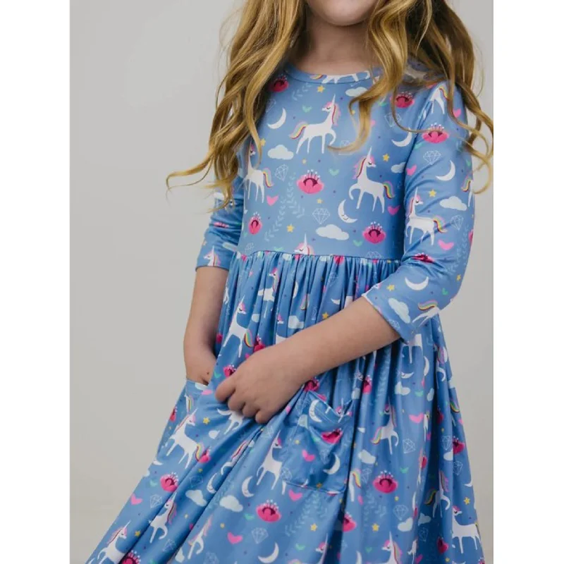 Mila & Rose Toddler Blue Moon Unicorn Dress