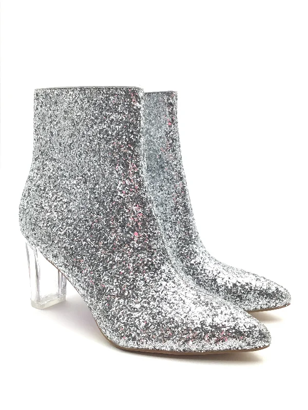 Boots Ankle Heels By Allegra K In Silver, Size: 9