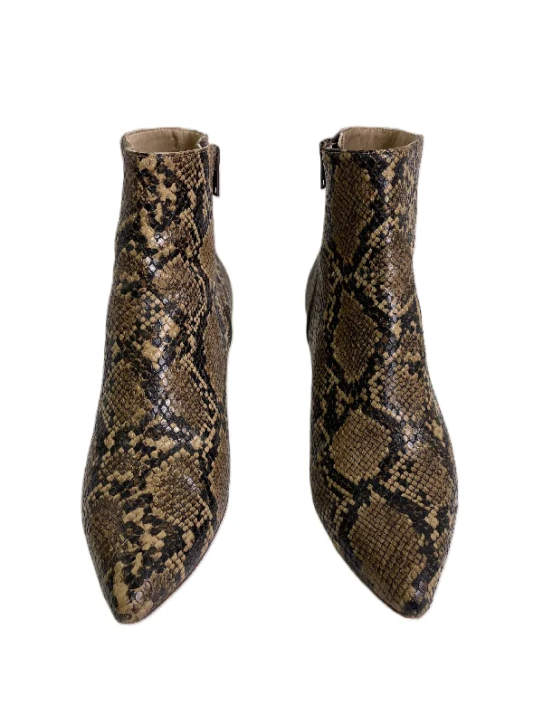 Boots Ankle Heels By H&m In Snakeskin Print, Size: 8.5