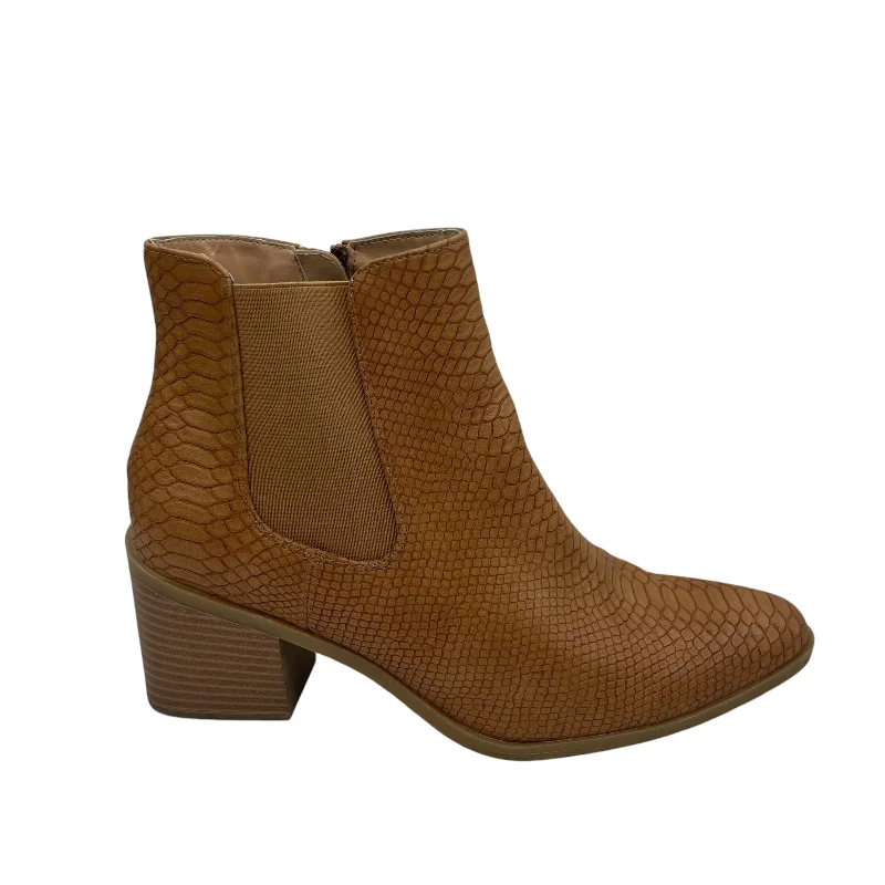 Boots Ankle Heels By Limited In Tan, Size:7.5