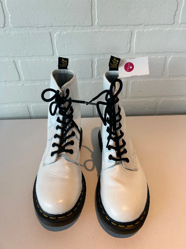 Boots Combat By Dr Martens In White, Size: 7