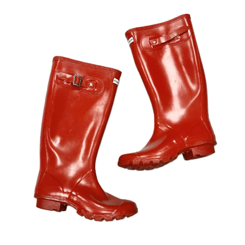 Boots Rain By Hunter In Red, Size: 6