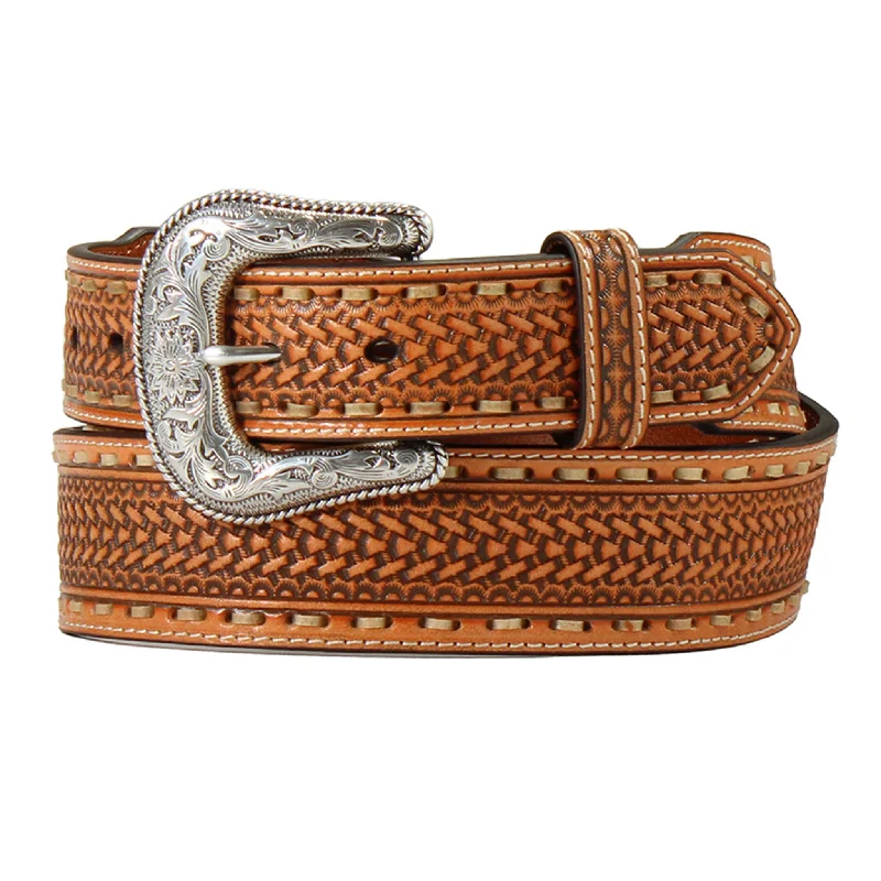 Nocona Men's Brown Basket Weave Belt