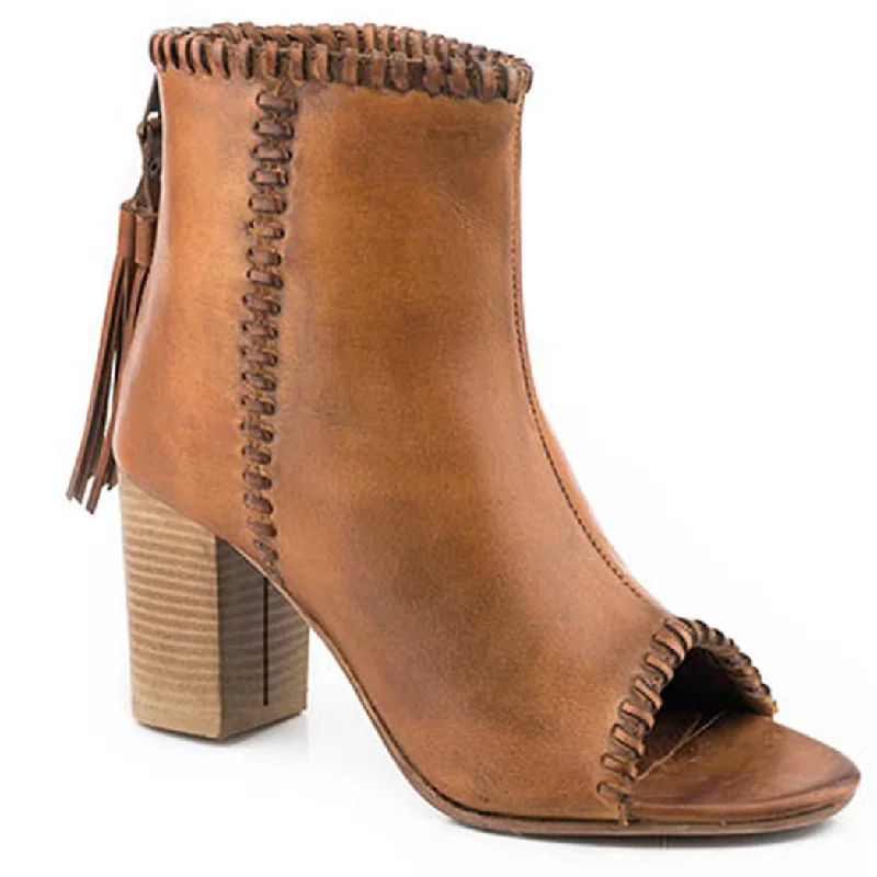 Roper Women's Betsy Burnished Tan Heels