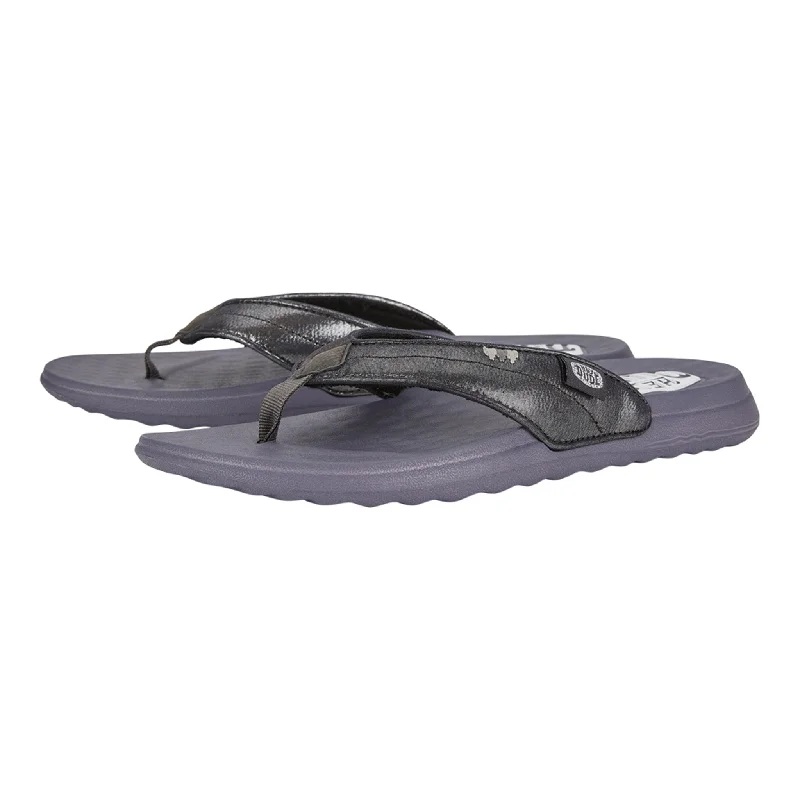 Hey Dude Women's Christi Flip Flop Black Shimmer