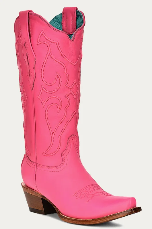 Corral Ladies Pink Snip Toe Boots Style Z5138