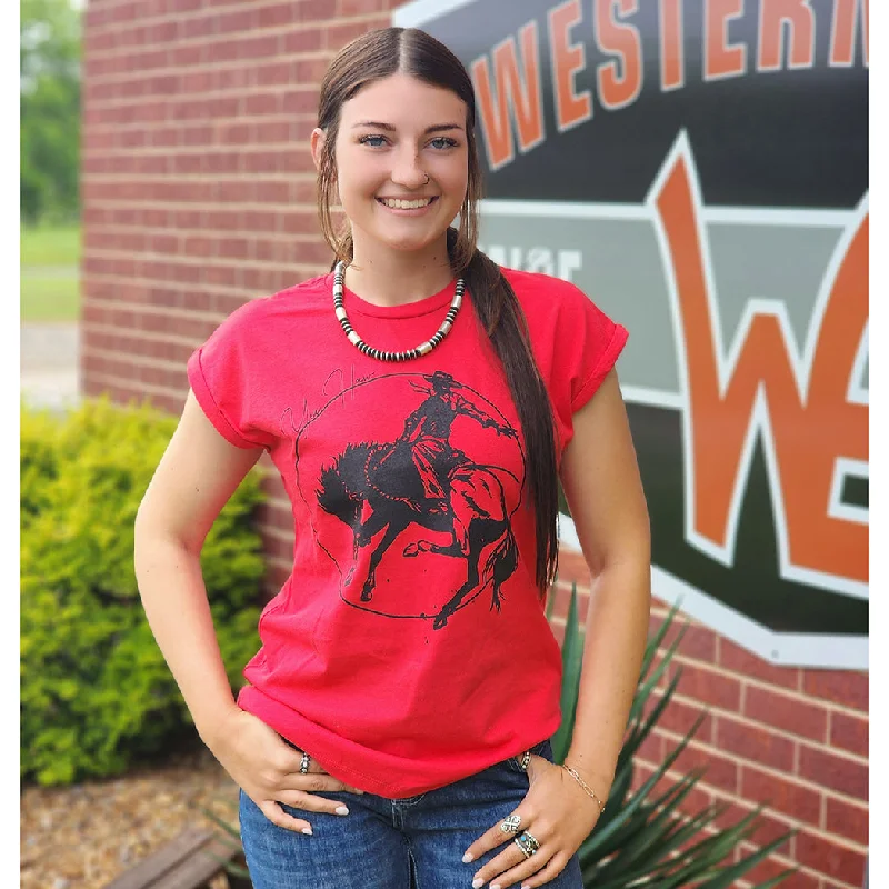 Hones Women's Yee-Haw Red Rodeo Tee