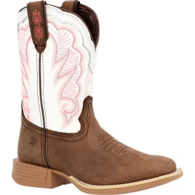 DURANGO LIL REBEL PRO BIG KID'S TRAIL BROWN AND WHITE WESTERN BOOT STYLE DBT0242Y