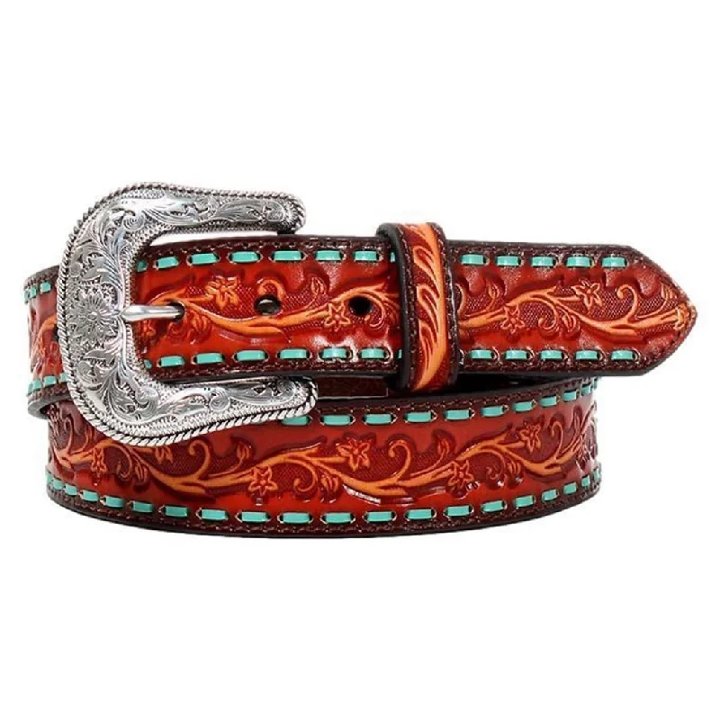 Ariat Women's Floral Tooled Buckstitch Belt