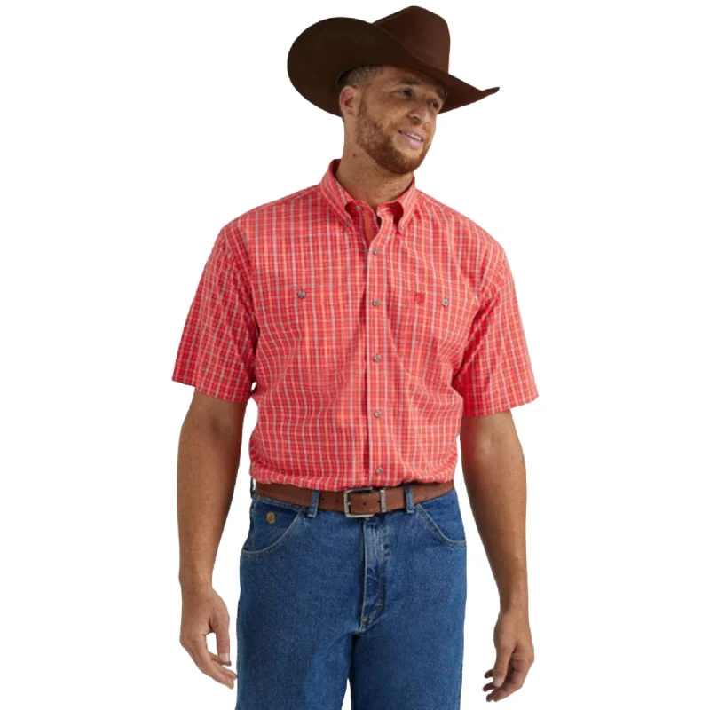 Wrangler Men's George Strait Short Sleeve in Fiesta Red