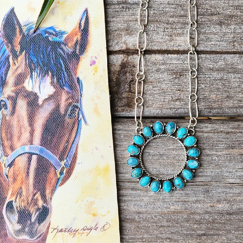 " Showlo "  Kingman Turquoise Eternity Circle