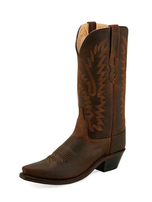 Jama Ladies Brown Corded Medallion Snip Toe Boot Style LF1511