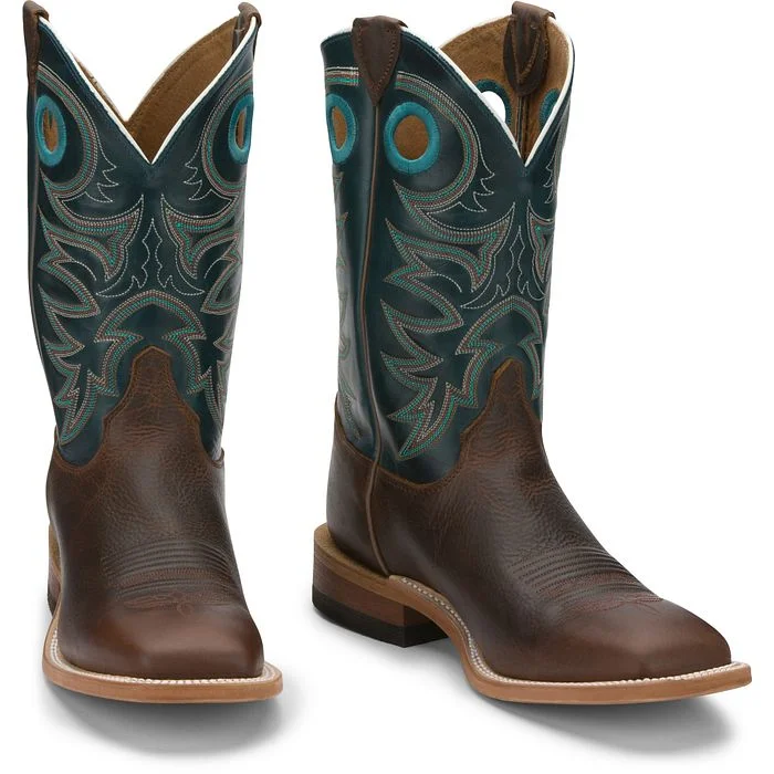 Justin Mens Square Toe Western Boots Style BR738