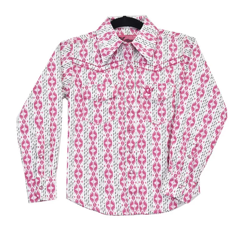 Cowboy Hardware Kid's Pink Tonal Aztec Long Sleeve