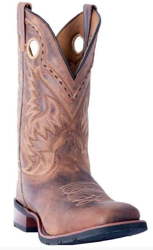 Laredo Mens Distressed Tan Kane Square Toe Western Boots Style 7812