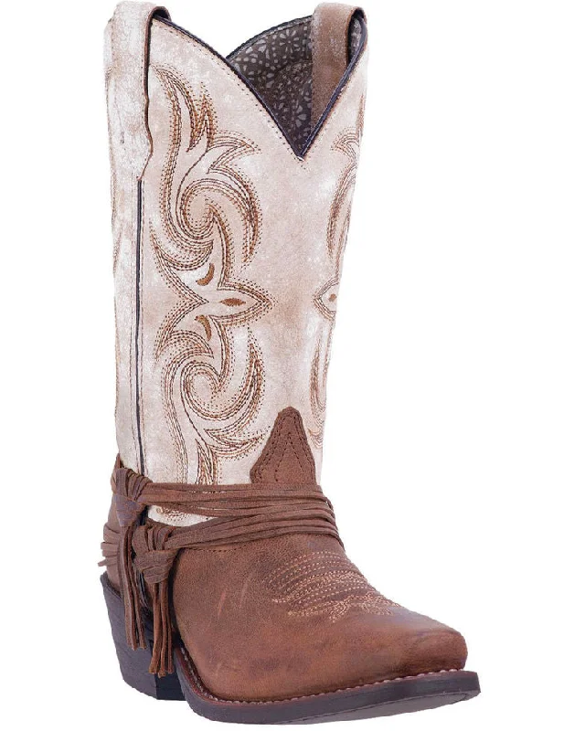 Laredo Womens Myra Ankle Fringe Western Square Toe Boots Boots 51091