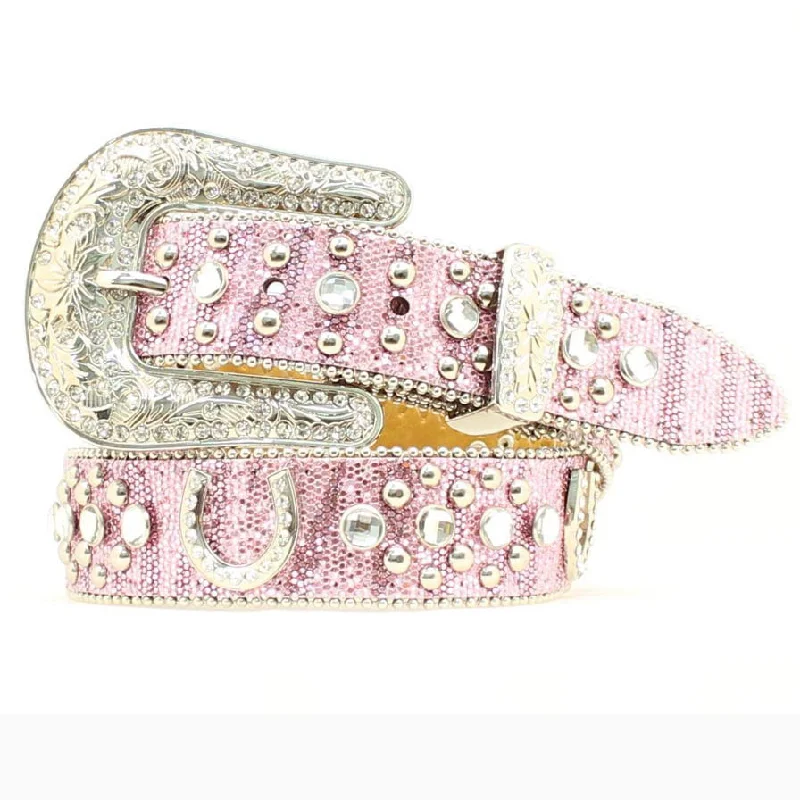 Kid's Pink Zebra Horseshoe Belt