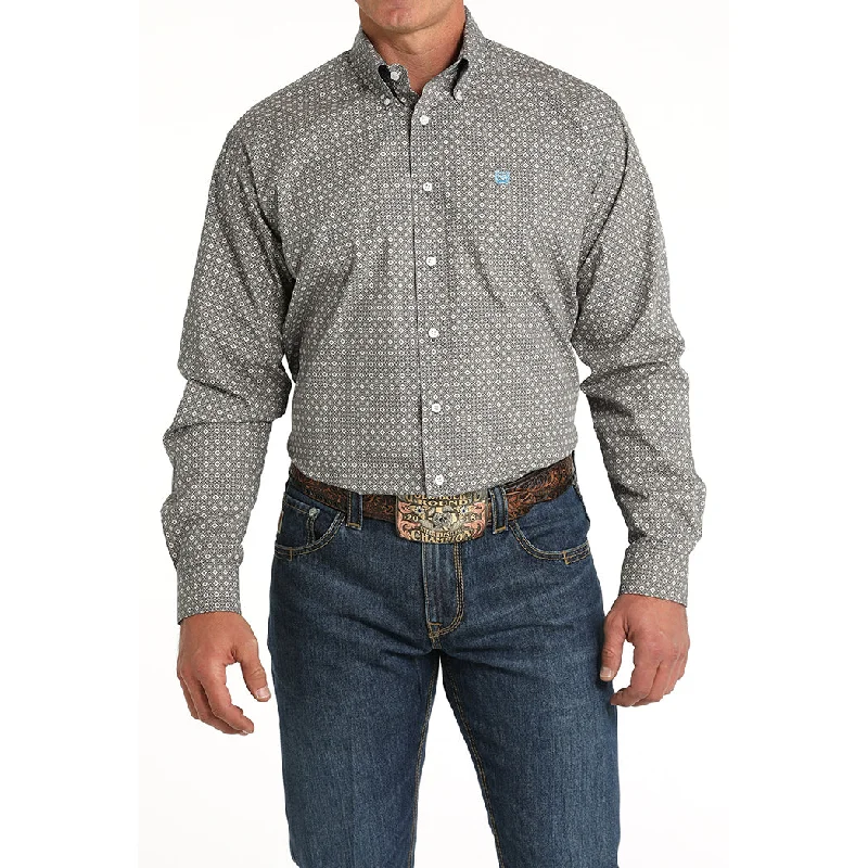 Cinch Men's Diamond Geometric Print Long Sleeve Shirt