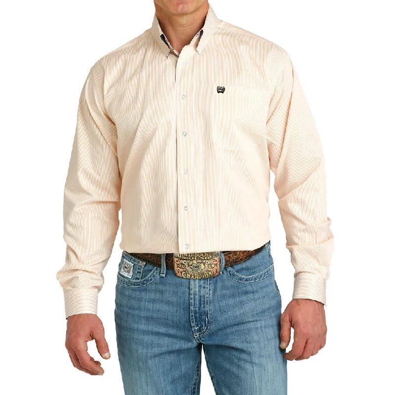 Cinch Men's Tencel Stripe Button Down Long Sleeve