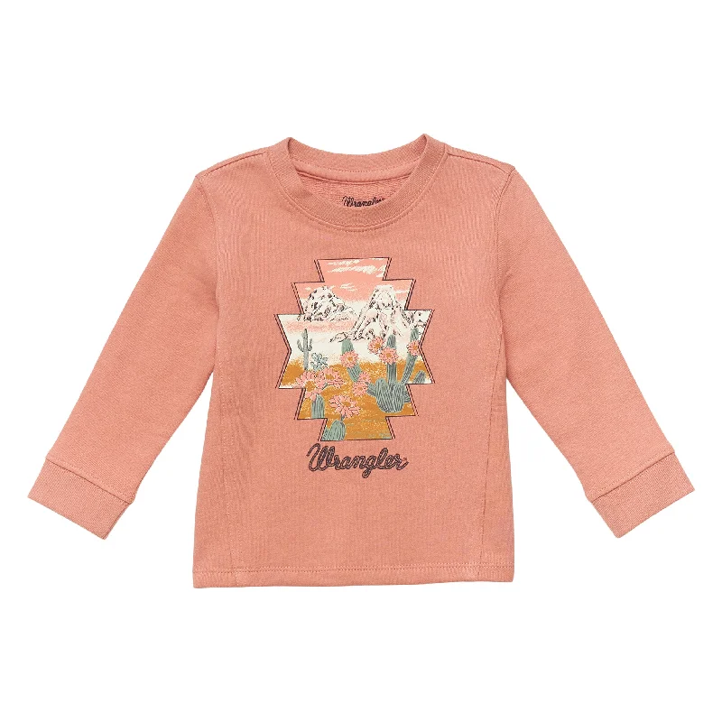 Wrangler Girl's Infant Peach Desert Crewneck